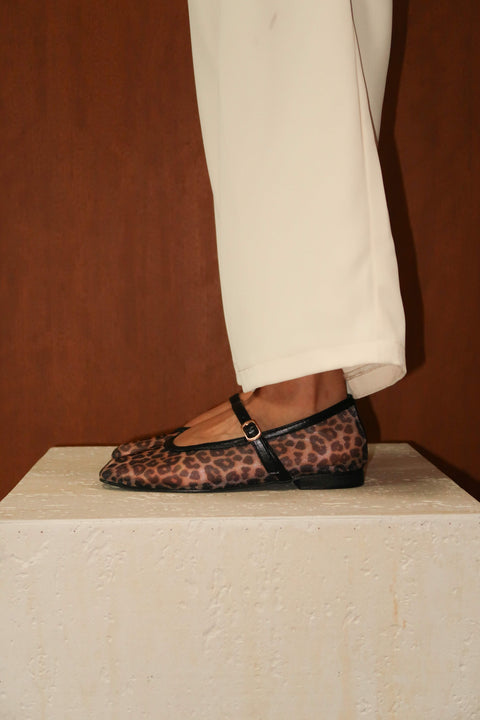 Loulou Mesh Flats in Solange Leopard