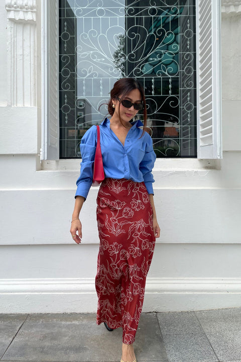 Rosie Maxi Skirt in Cherry
