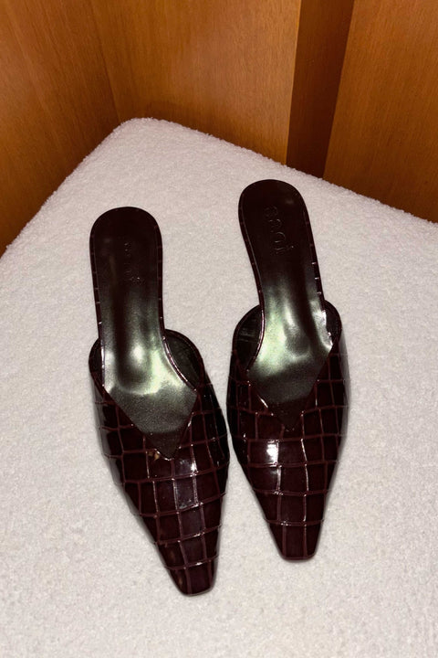Maddie Kitten Heels in Deep Burgundy