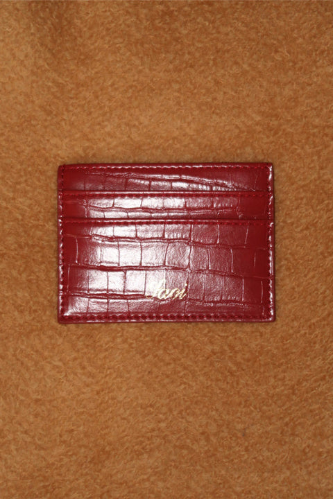 Card Holder in Croc Rogue Red