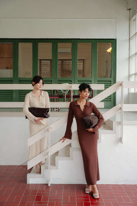 Melrose Knit Dress in Cocoa Bean
