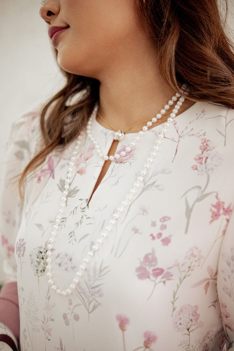 Kurung Panjang Mariam in White