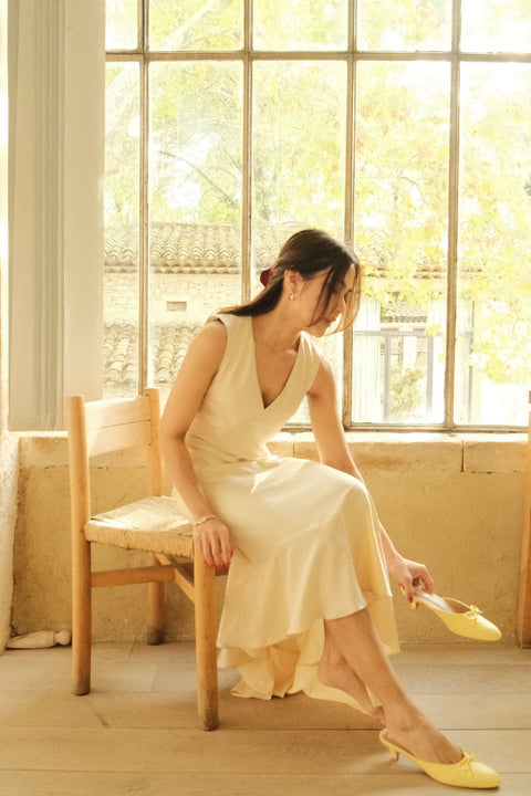 Rosalie Dress in Pastel Yellow
