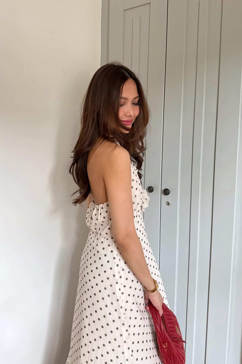 Florentina Halter Neck Dress in Polka