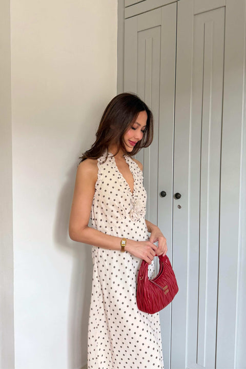 Florentina Halter Neck Dress in Polka