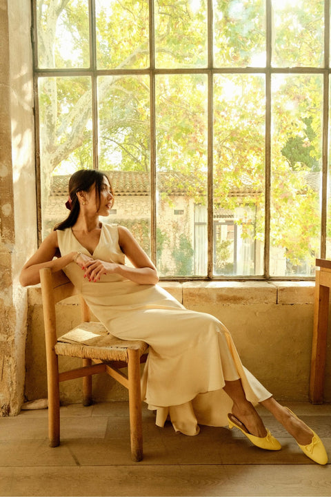 Rosalie Dress in Pastel Yellow