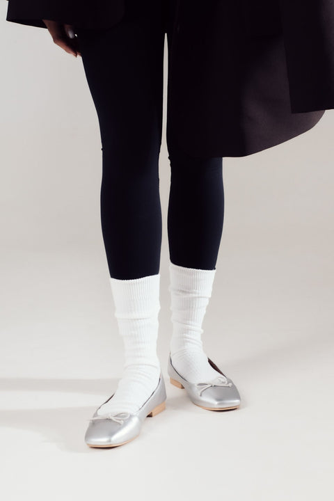 Poppy Ballet Flats in Silver