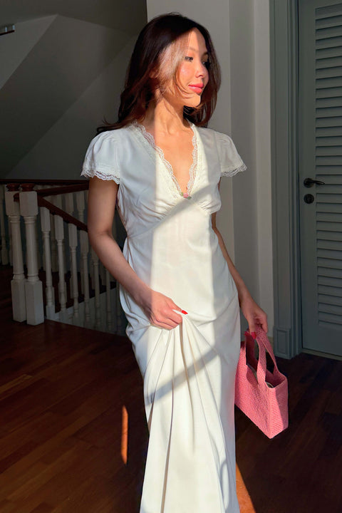 Audrey Long Dress in White