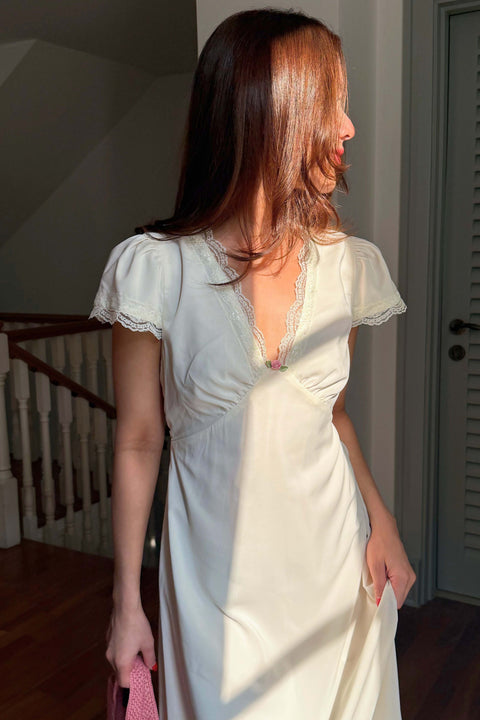 Audrey Long Dress in White