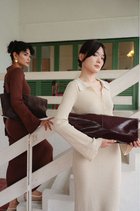Melrose Knit Dress in Crème