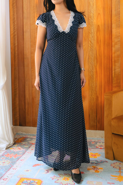 Audrey Long Dress in Midnight Blue
