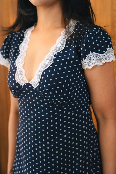 Audrey Long Dress in Midnight Blue