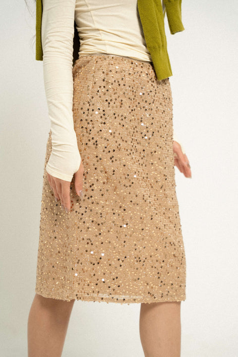 Sequin Skirt in Gold Souk