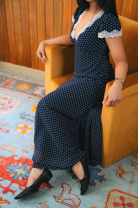 Audrey Long Dress in Midnight Blue