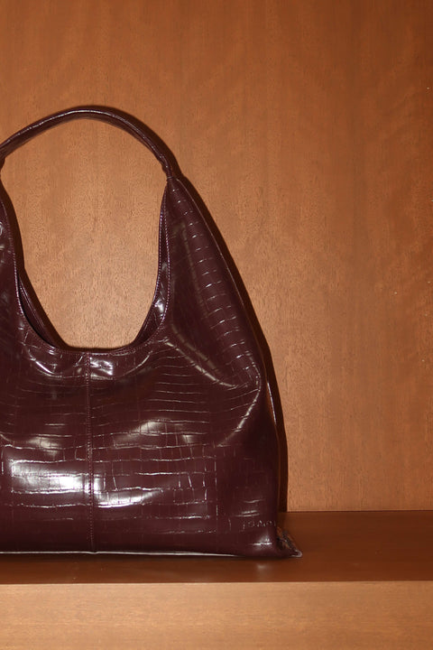 Carrie Bag in Croco Burgundy