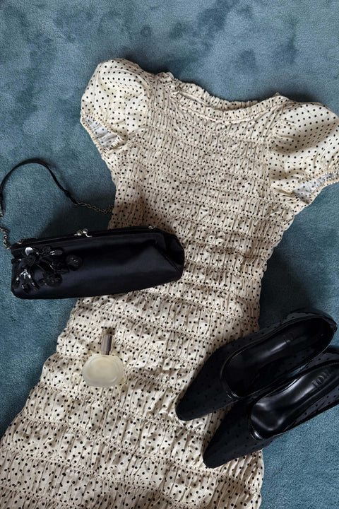 Ruched Polka Dress