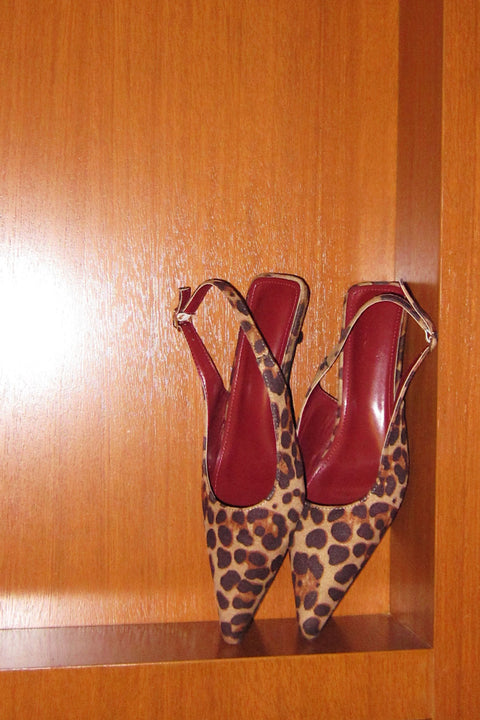 Solange Leopard Slingback Heels