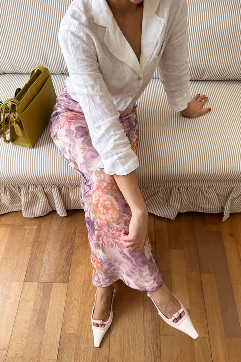 Mesh Skirt in Powder Blossom