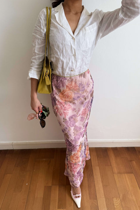 Mesh Skirt in Powder Blossom