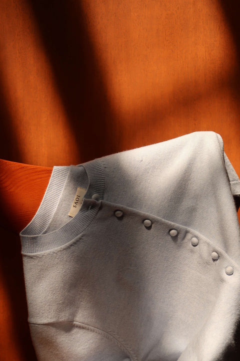 90s Short Sleeve Cardigan in Baby Blue