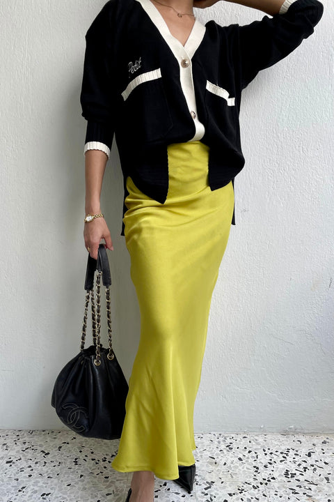 Classic Maxi Skirt in Calamansi Green