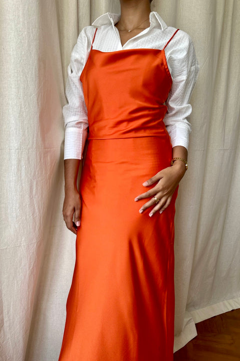 Classic Slip Dress in Mandarin Orange