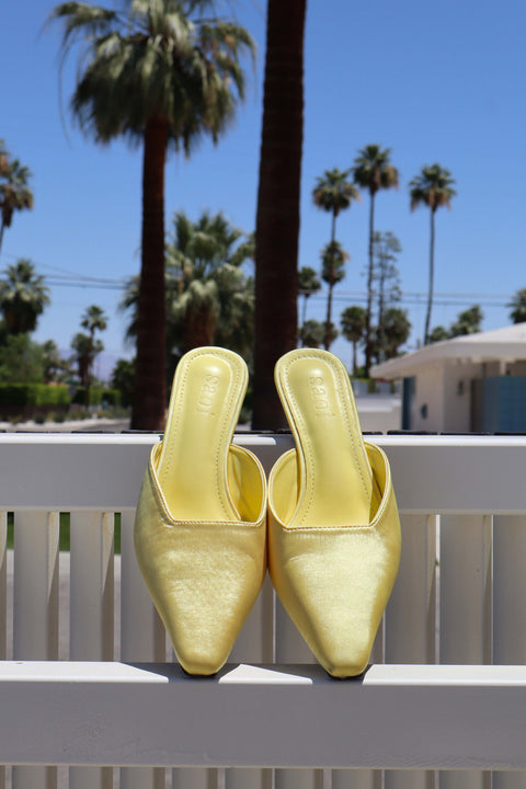 Elle Satin Heels in Buttercup