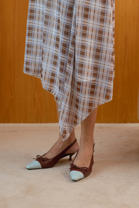 Naomi Slingback Heels in Burgundy