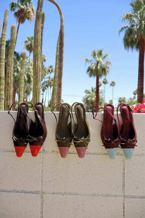 Naomi Slingback Heels in Navel
