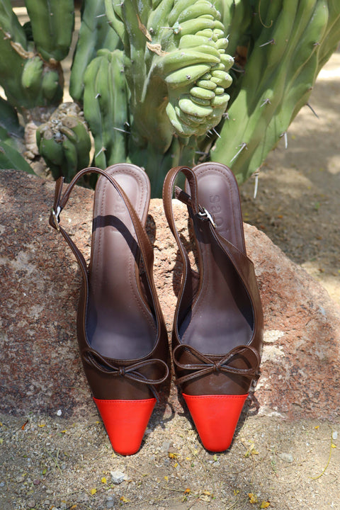 Naomi Slingback Heels in Navel