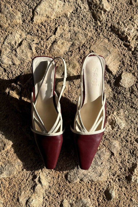 Naima Slingback Heels in Cherry