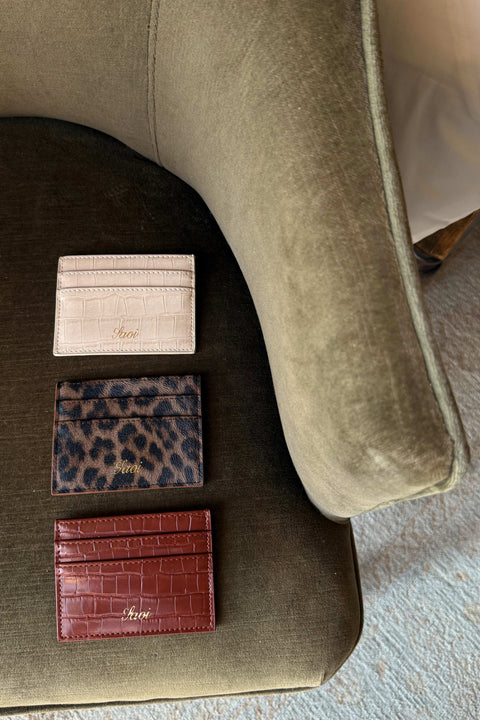 Card Holder in Croc Maple