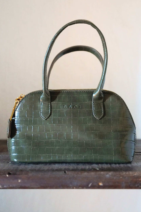 Elsa Bag in Croc Olive