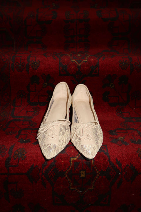 Jude Lace Heels in Vanilla
