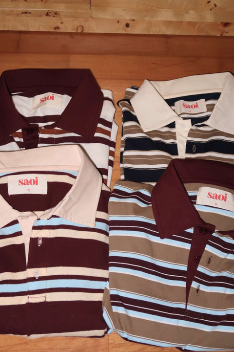 90s Longsleeves Polo in Burgundy