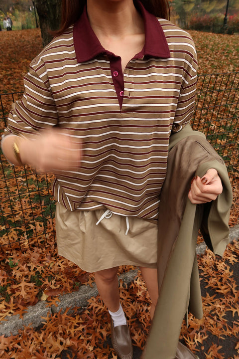 90s Longsleeves Polo in Olive