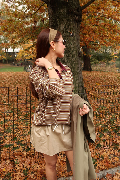 90s Longsleeves Polo in Olive