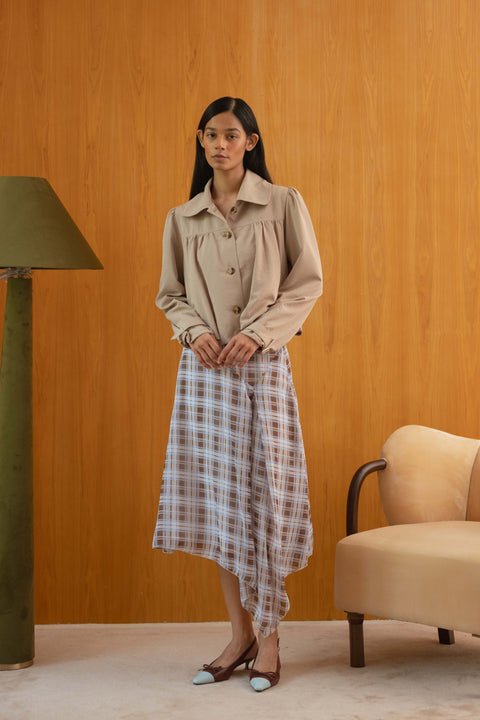 Brandy Maxi Layered Skirt in Chiffon Bleu