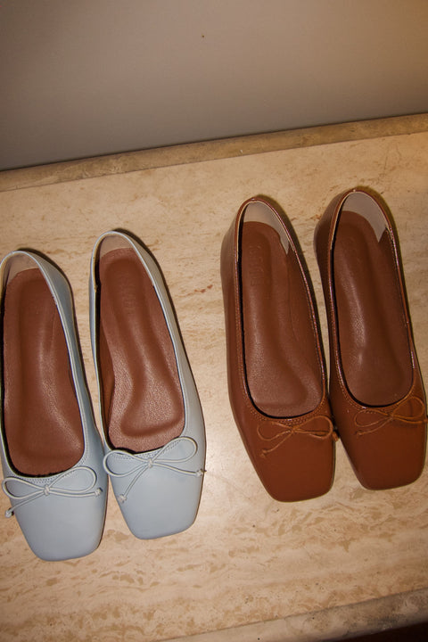 Poppy Ballet Flats in Toffee Brown