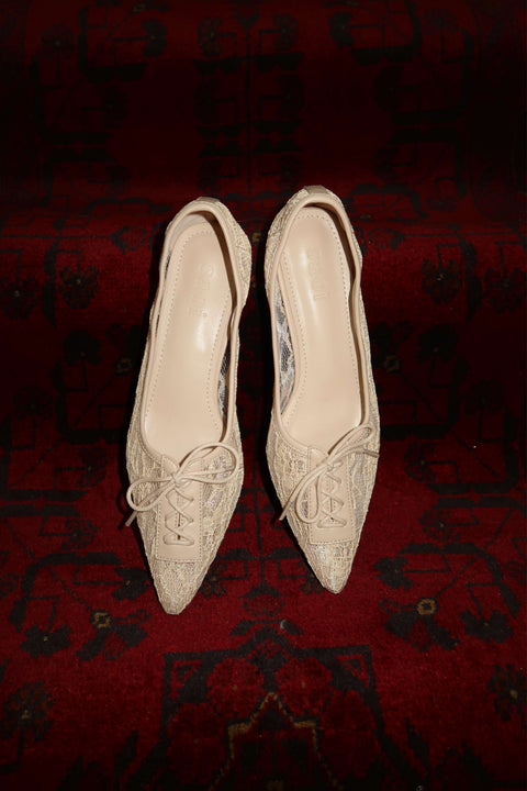 Jude Lace Heels in Vanilla