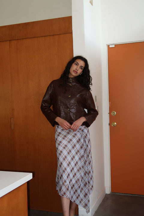 Brandy Maxi Layered Skirt in Chiffon Bleu
