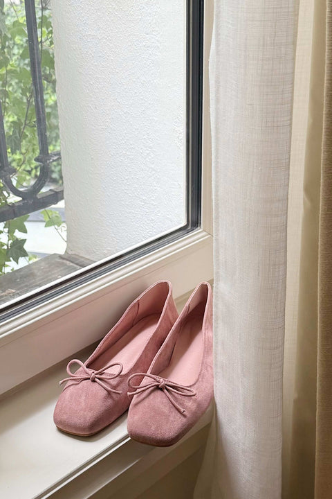 Poppy Ballet Flats in Ballerina Pink Suede