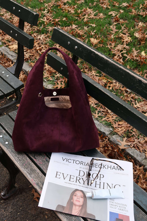 Carrie Midi Suede in Burgundy