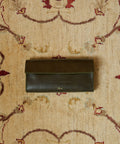 olive green clutch bag with vintage texture leather