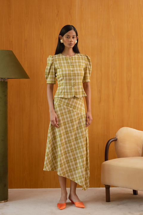 Brandy Maxi Layered Skirt in Cacti Green