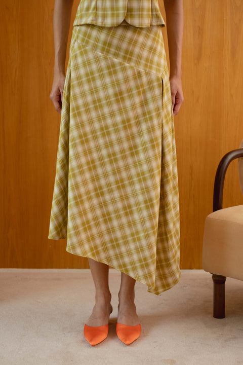 Brandy Maxi Layered Skirt in Cacti Green
