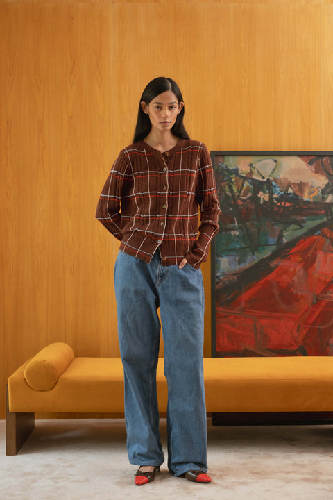 Dakota Cardigan in Spiced Brown