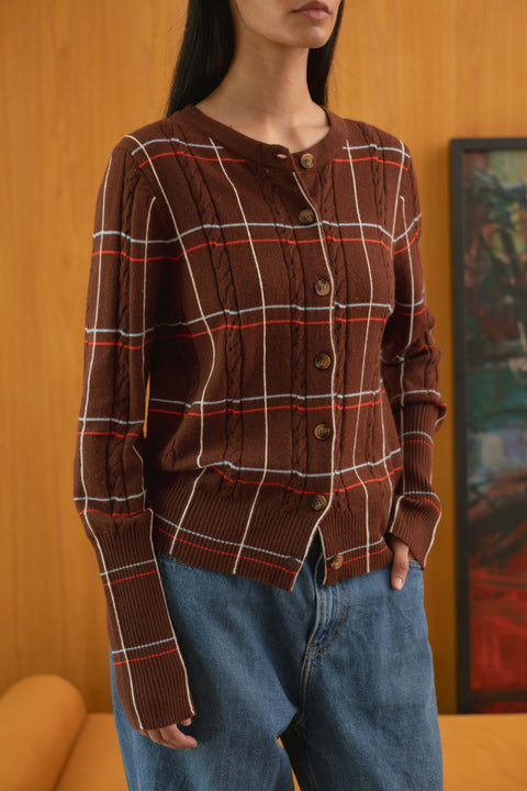 Dakota Cardigan in Spiced Brown