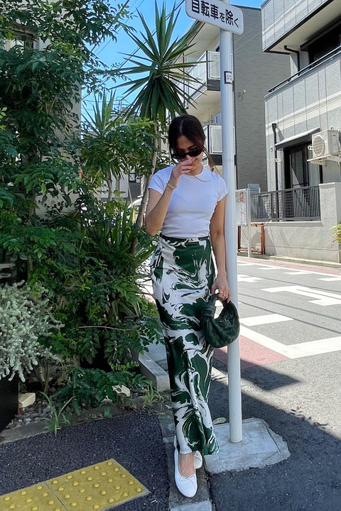 Palermo Maxi Skirt in Midori Green