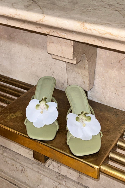 Serena Orchid Heels in Spring Green